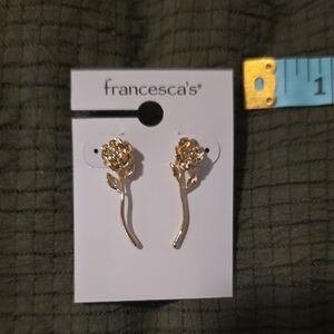 Francesca's Collections Gold Floral Earrings